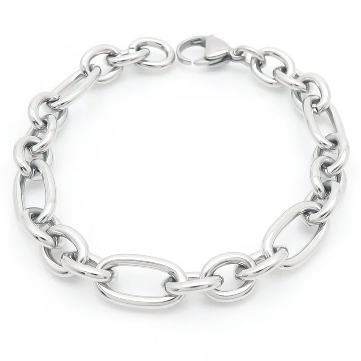 Link Chain Men's Casual Charm Stainless Steel Bracelet - Punk Splicing Chain Design