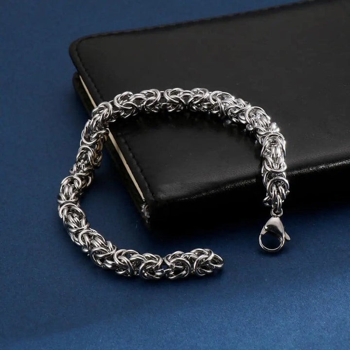 Link Chain Men's Handmade Stainless Steel Mesh Chain Bracelet - Durable & Stylish