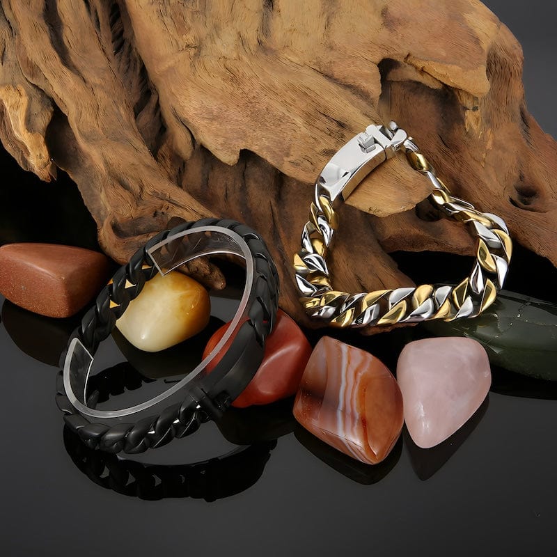 Link Chain Wide Chain Stainless Steel Double Link Bracelet