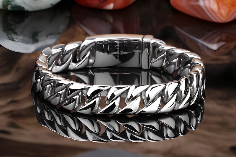 Link Chain Wide Chain Stainless Steel Double Link Bracelet