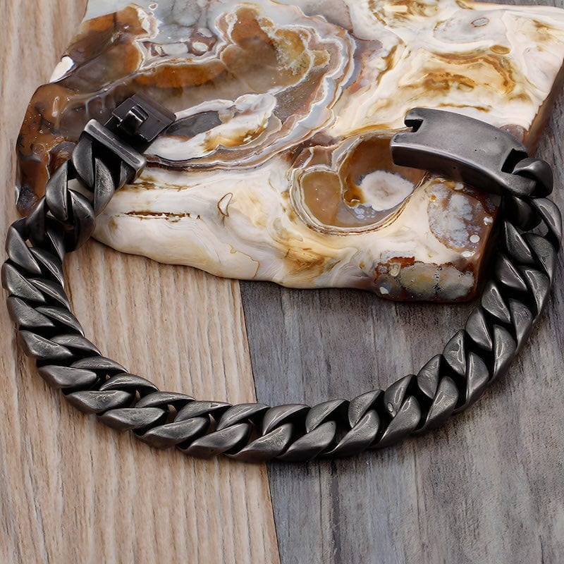 Wide Chain Stainless Steel Double Link Bracelet Link Chain Unique Leather Bracelets   