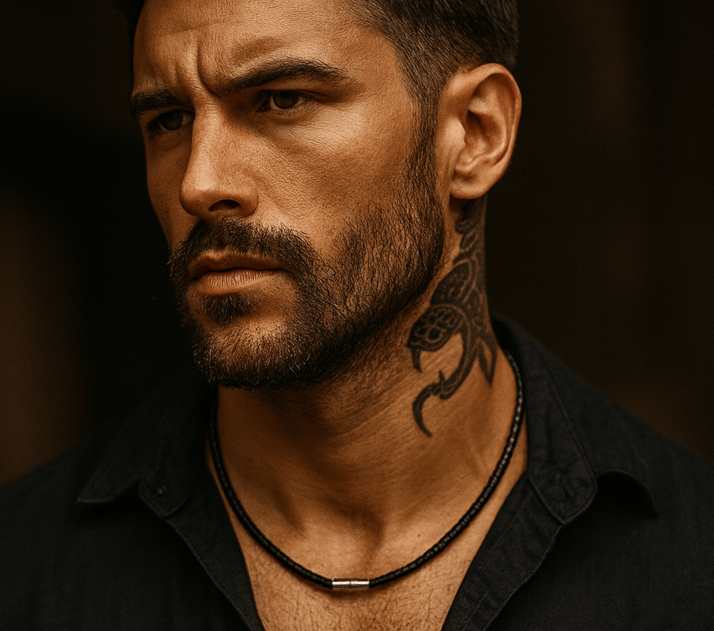 Necklaces Mens Classic Leather Choker Necklace