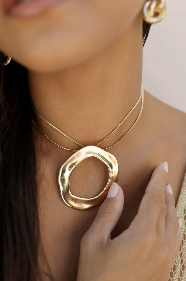 Necklaces Open Circle Statement Necklace by Ettika