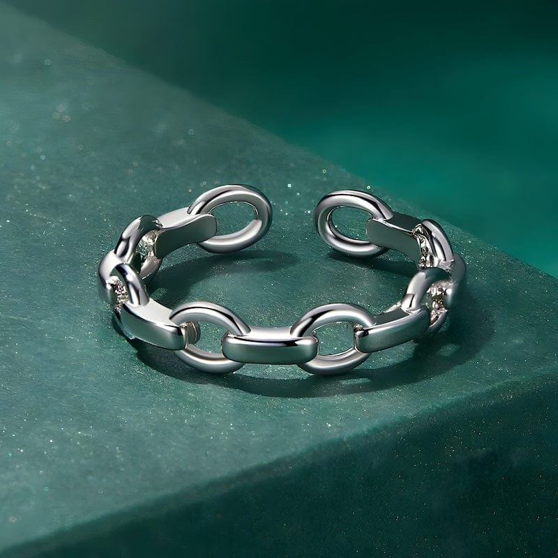 Chain Ring Sterling Silver Rings Unique Leather Bracelets   