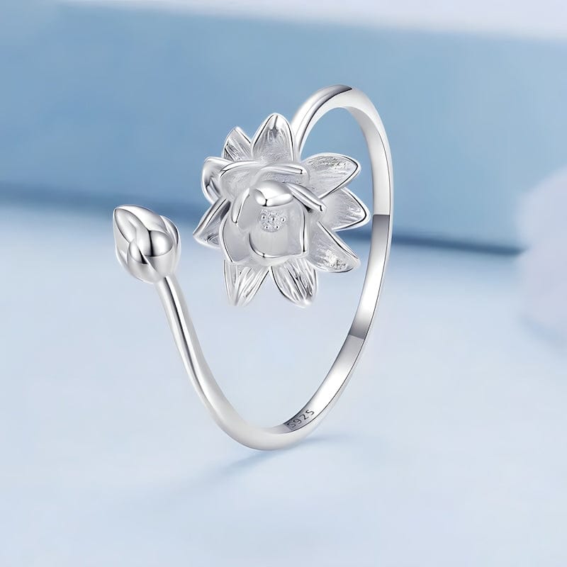 Rings Lotus Ring Sterling Silver Adjustable