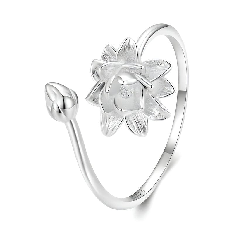 Rings Lotus Ring Sterling Silver Adjustable