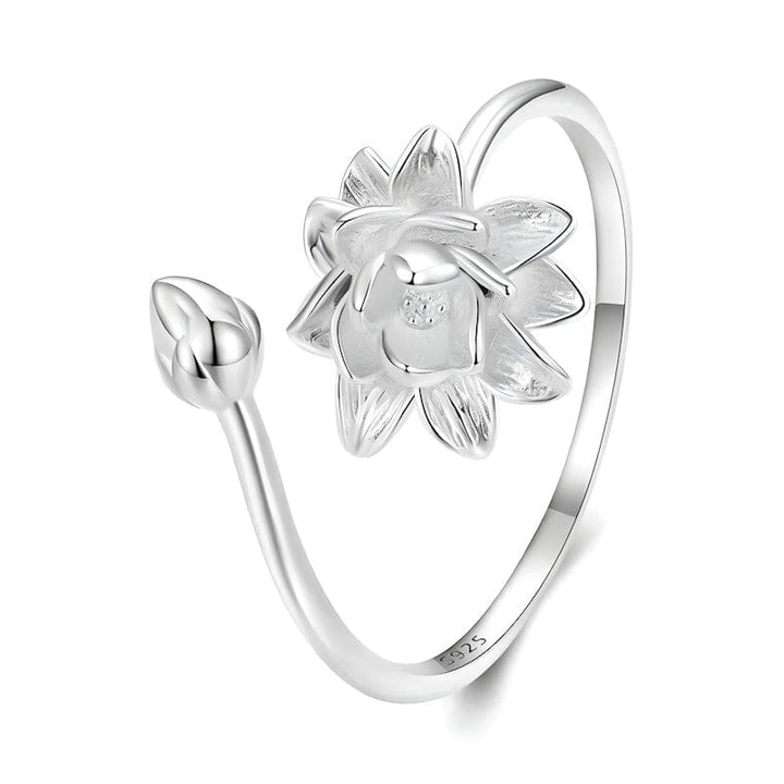 Rings Lotus Ring Sterling Silver Adjustable