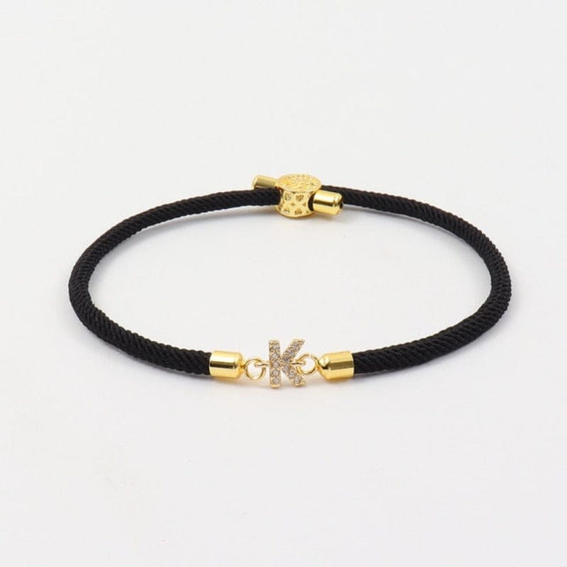 Rope Initial Bracelet Rope Black