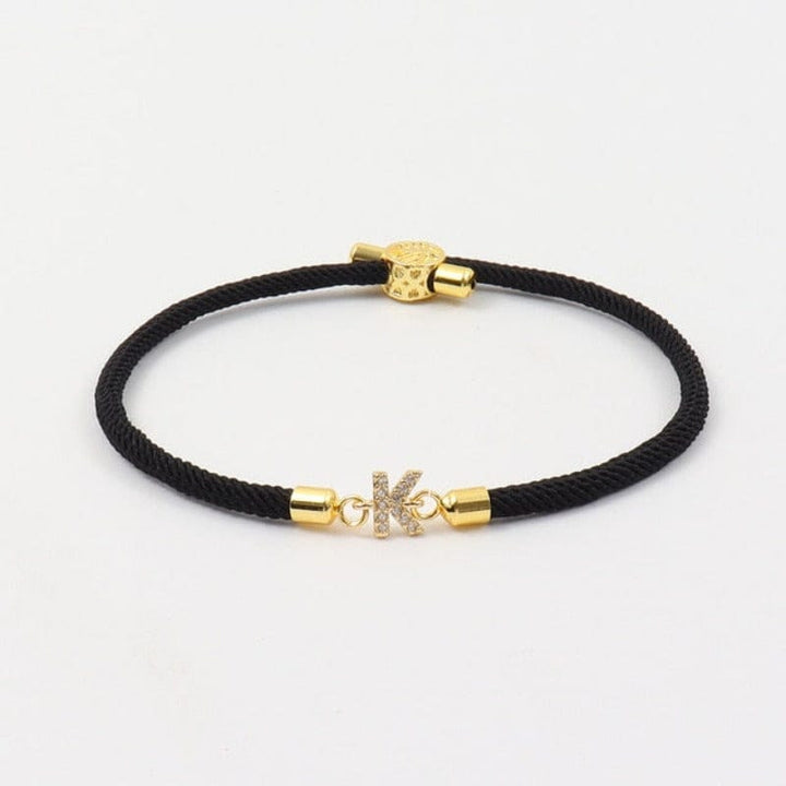 Rope Initial Bracelet Rope Black