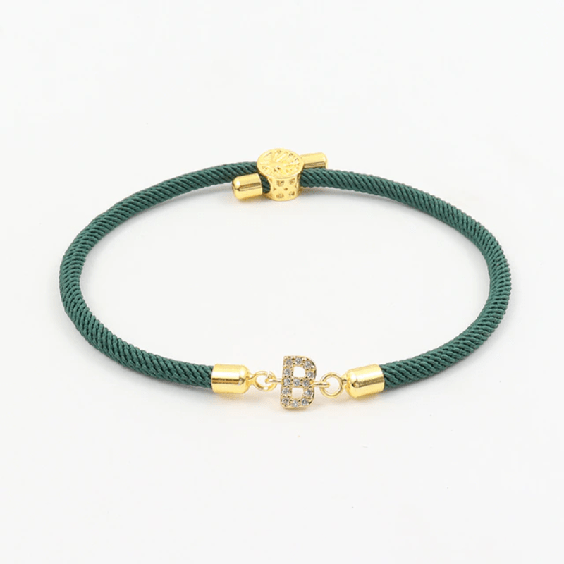Rope Initial Bracelet Rope Green