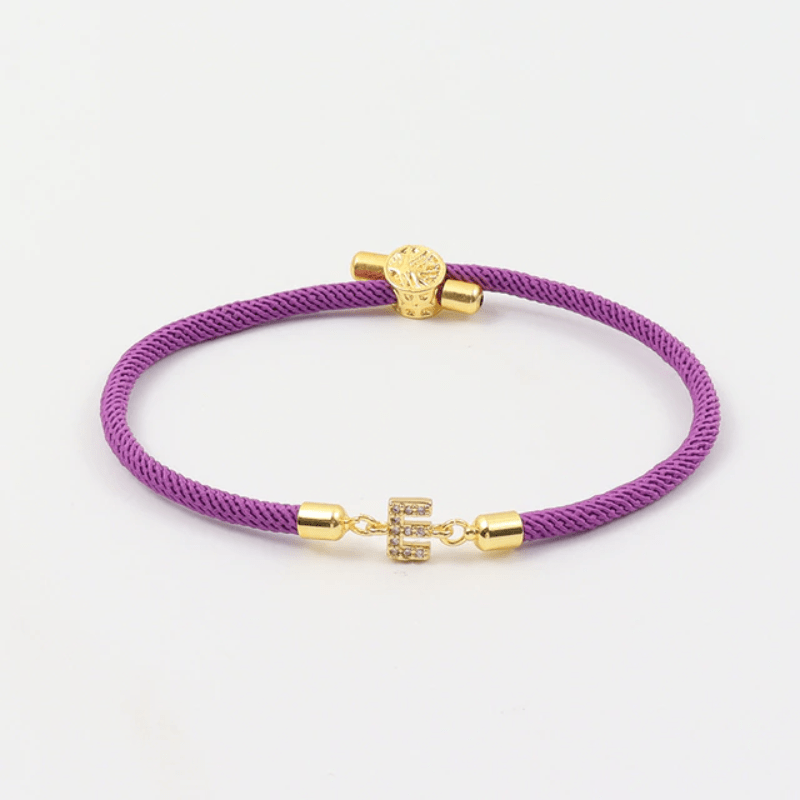 Rope Initial Bracelet Rope Purple