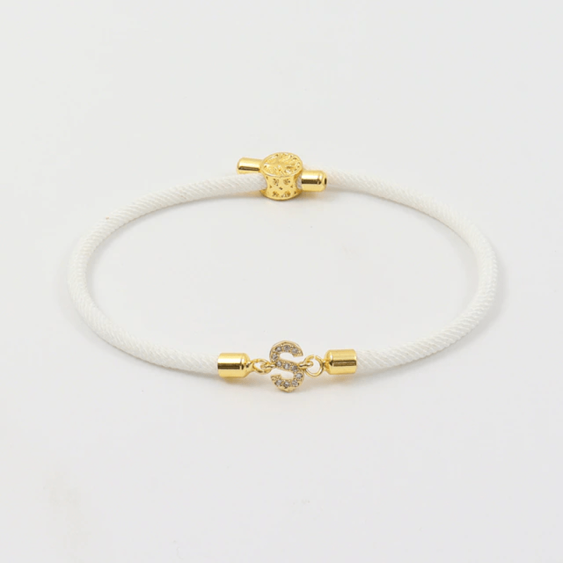 Rope Initial Bracelet Rope White