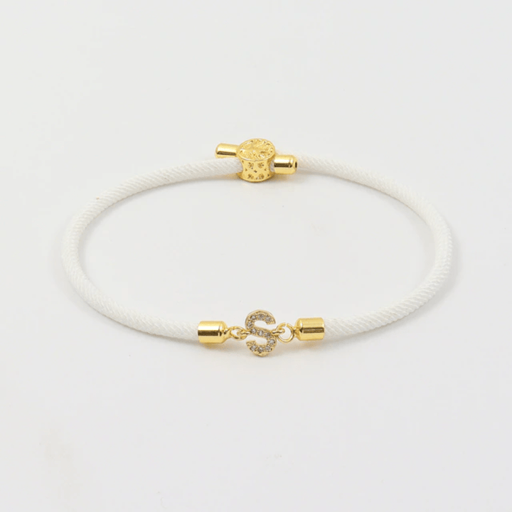 Rope Initial Bracelet Rope White