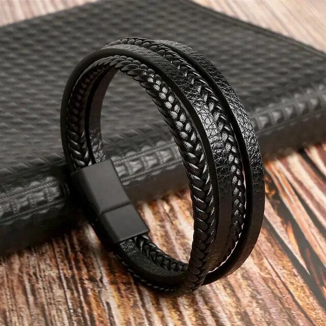 Wrap Wrap Bracelet Leather Mens Stack Twist Braid