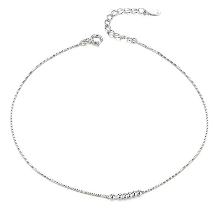 Anklets Beaded Anklet Sterling Silver 925 Womens