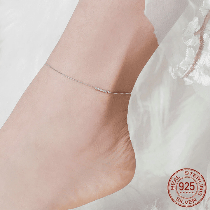 Anklets Beaded Anklet Sterling Silver 925 Womens