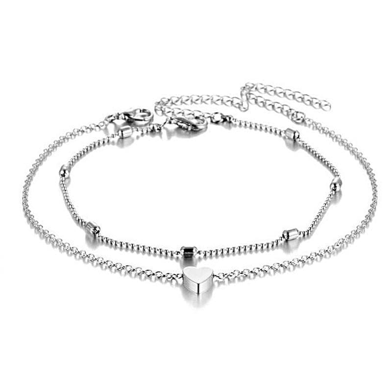 Anklets Classic Heart Anklet For Women Silver