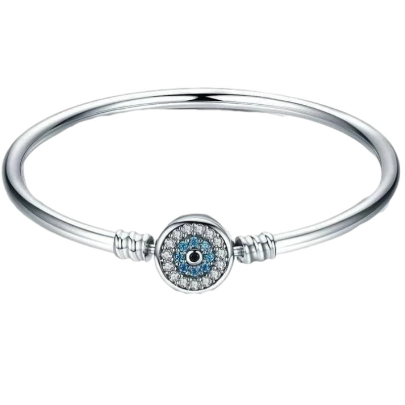 Bangle Women's Sterling Silver Evil Eye Bracelet