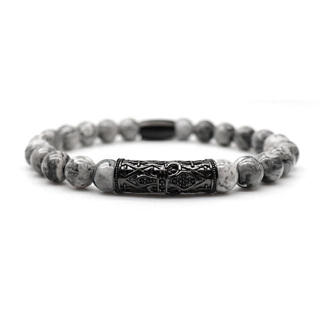 Beaded Macrame Silver Onyx Beaded Bracelets