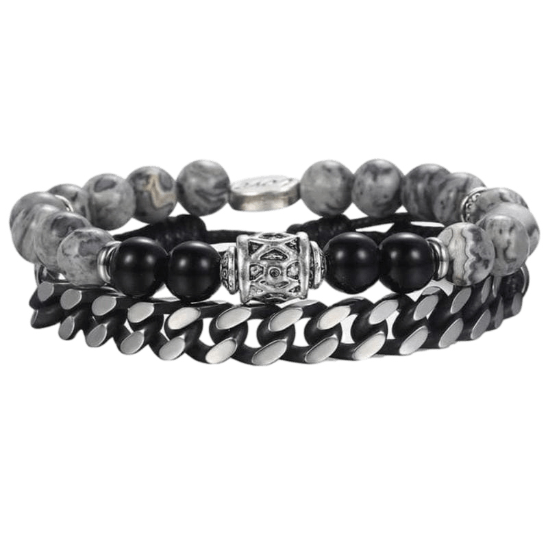 Beaded Tribal Map Stone Beaded Bracelet