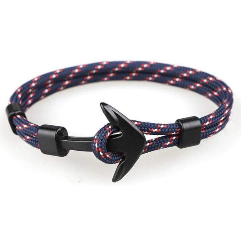 Anchor Wrap Paracord Bracelet Bracelets Unique Leather Bracelets Blue/White/Red 21cm 