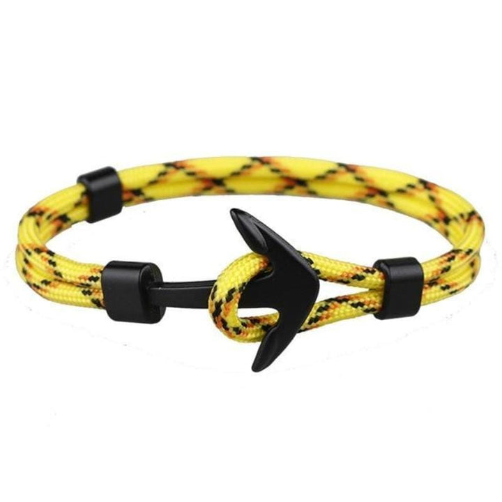 Anchor Wrap Paracord Bracelet Bracelets Unique Leather Bracelets Yellow/Black 21cm 