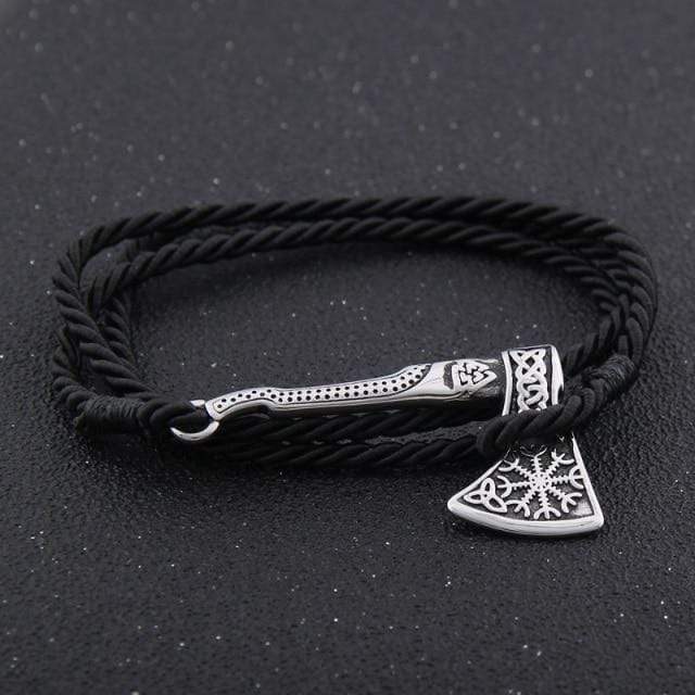 Chain & Link Bracelets Men's Valknut Axe Amulet Charm Leather Bracelet Style 7