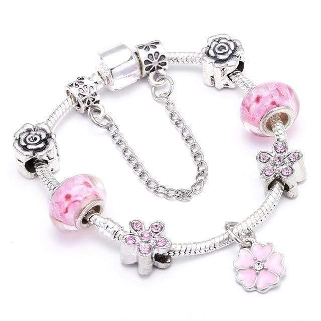 Charm Flower Colourful Beads Charm Bracelet