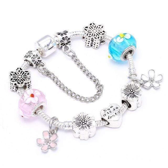 Charm Flower Colourful Beads Charm Bracelet