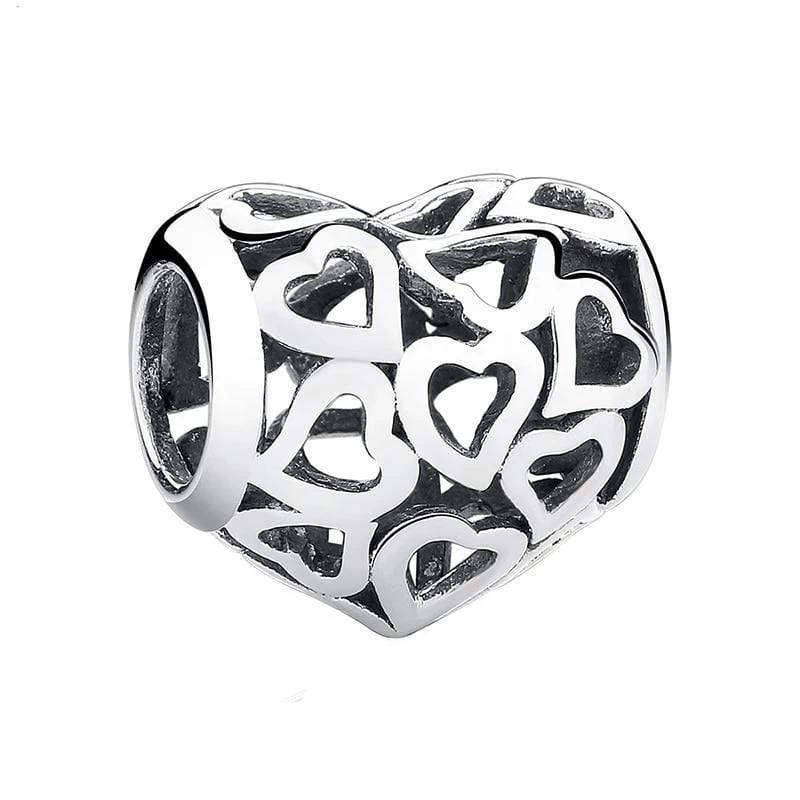 Charms Classic Skeleton Heart Charm Silver