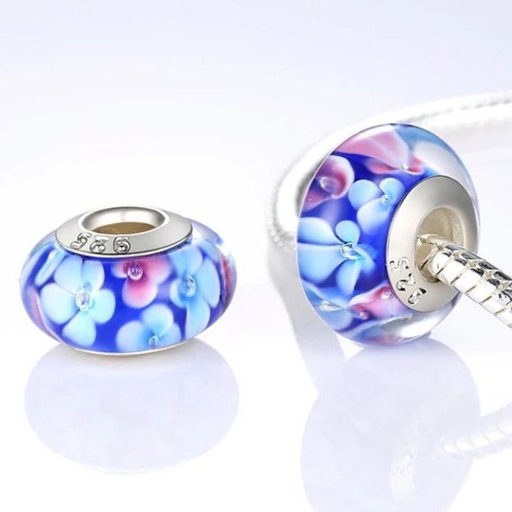 Charms Murano Glass Beads Purple/Pink