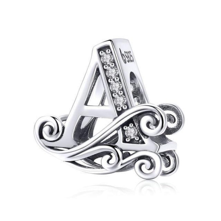 Charms Pandora Styled Alphabet Charms A / Silver