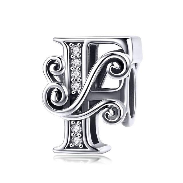 Charms Pandora Styled Alphabet Charms F / Silver