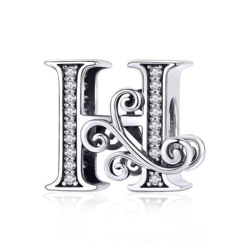 Charms Pandora Styled Alphabet Charms H / Silver