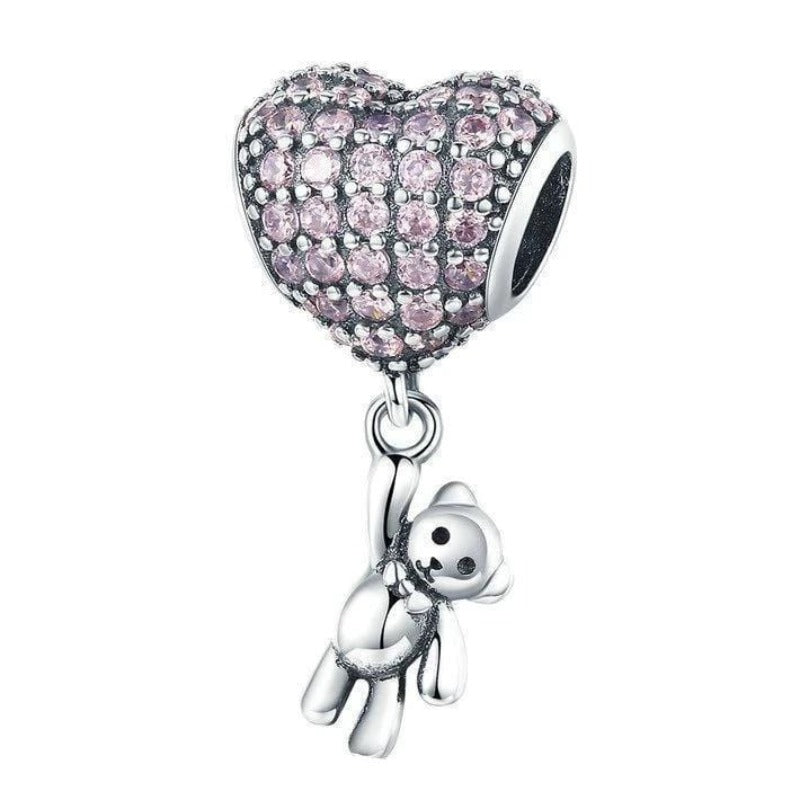 Charms Pink Heart Bear Charm