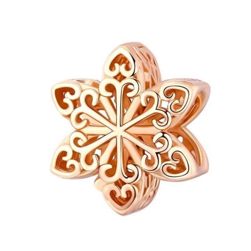 Charms Winter Snowflake Charm Rose Gold Plated