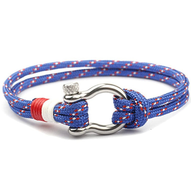 Colorful Anchor Hook Rope Sailing Bracelet Rope Unique Leather Bracelets Blue\Lighthouse 21cm 