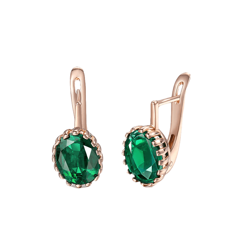 Drop Emerald Stone Earrings