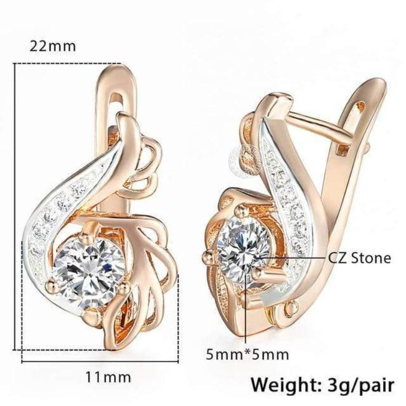 Gold Filled Cubic Zirconia Women's Earrings bracelet by Unique Leather Bracelets