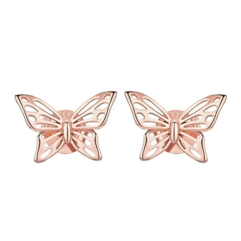 Flying Butterfly Stud Earrings Stud Unique Leather Bracelets Rose Gold  