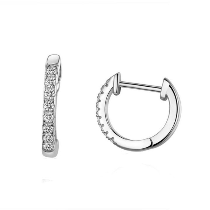 Earrings Womens Cubic Zirconia Hoop Earrings Silver