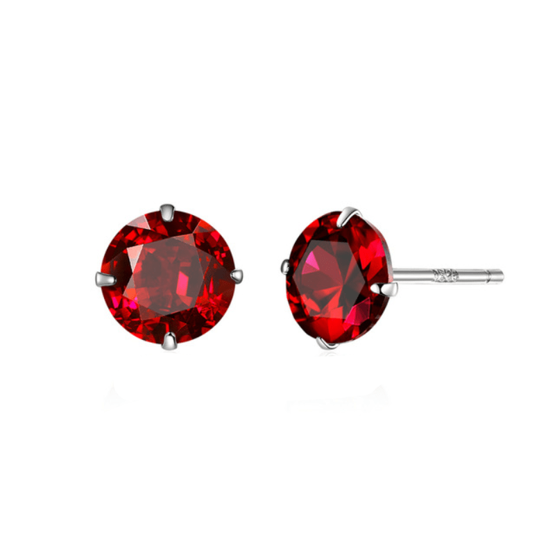 Earrings Womens Cubic Zirconia Stud Earrings Red