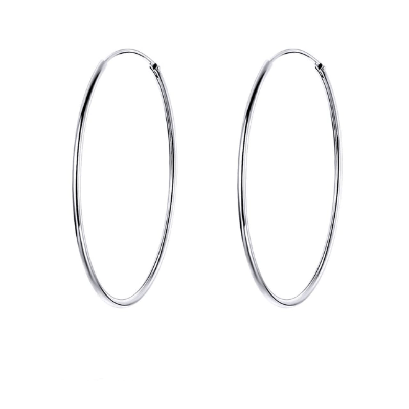 Earrings Womens Sterling Silver Large Hoop Earrings 30MM