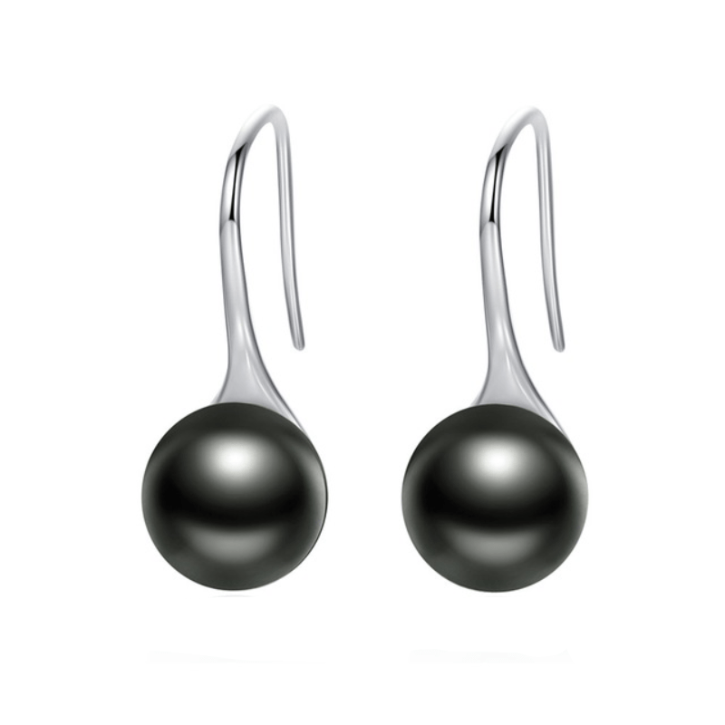 Earrings Womens Stunning Pearl Drop Earrings Black