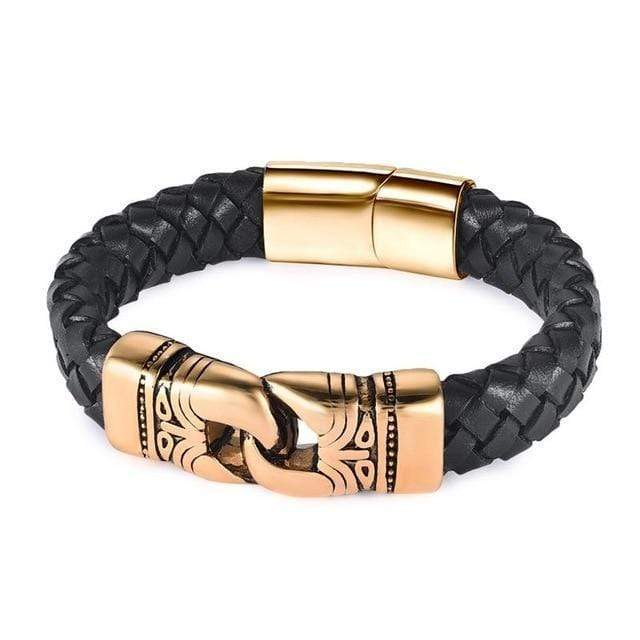 Leather Aart Woven Leather Magnetic Bracelets