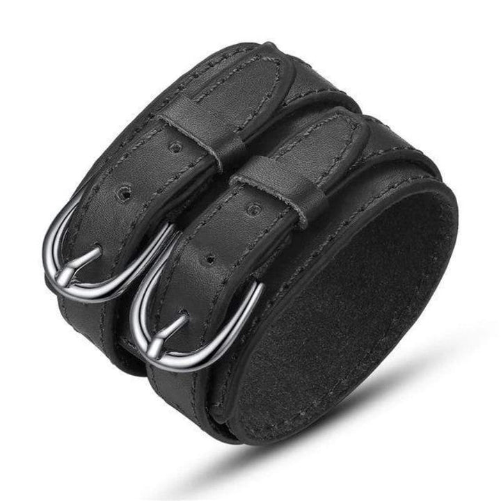Vintage Wide Leather Bracelet Leather Unique Leather Bracelets Black/1 Adjustable 