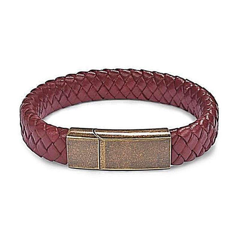 Leather Bracelets Phoenix Red Leather Magnetic Bracelet Ancient Bronze / Small