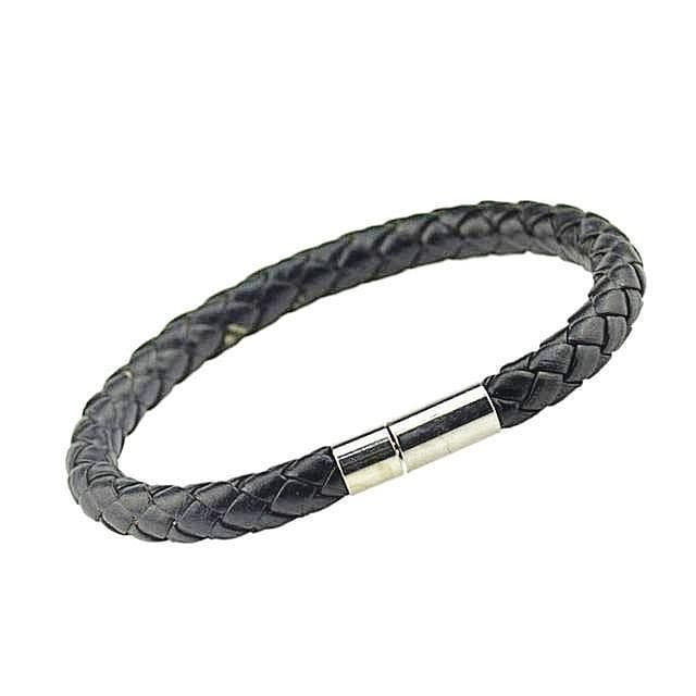 Leather Braided Magnetic Leather Bracelet