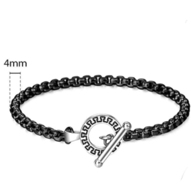 Link Chain Black Tribal Toggle Clasp Bracelets