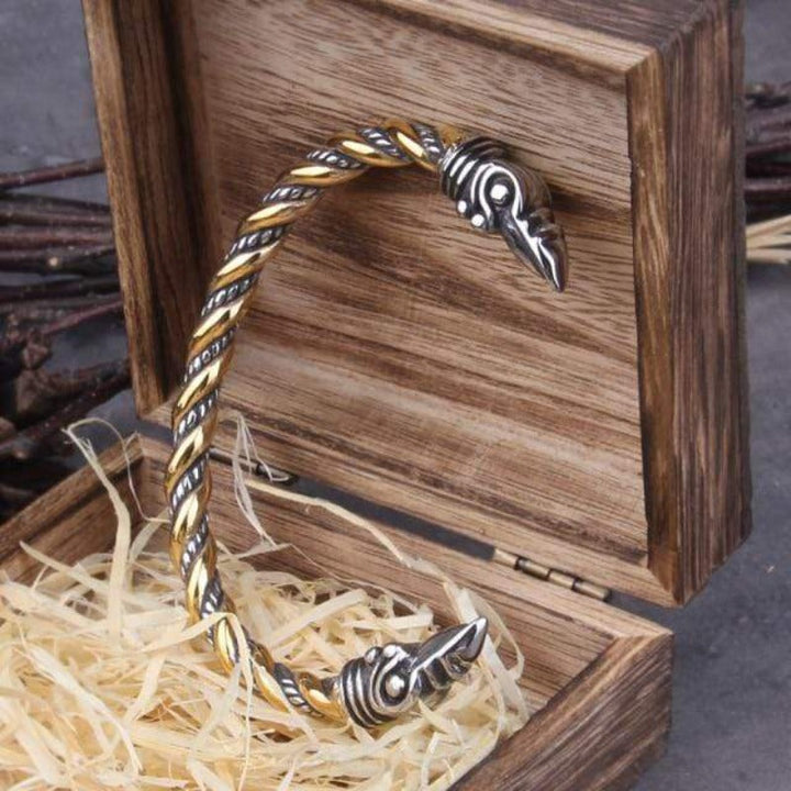 Link Chain Norse Raven Stainless Steel Adjustable Cuff Bracelet